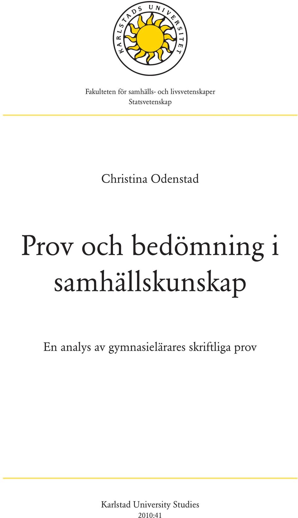 bedömning i samhällskunskap En analys av