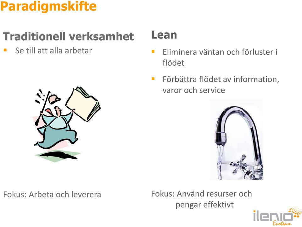 Förbättra flödet av information, varor och service Fokus: