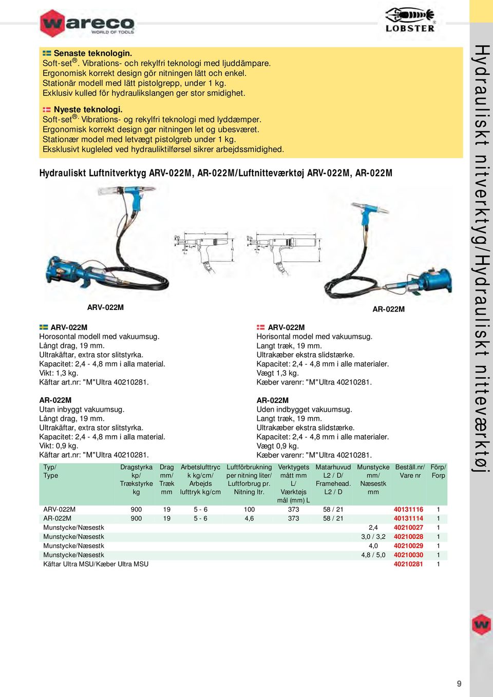 Stationær model med letvægt pistolgreb under 1. Eksklusivt kugleled ved hydrauliktilførsel sikrer arbejdssmidighed.