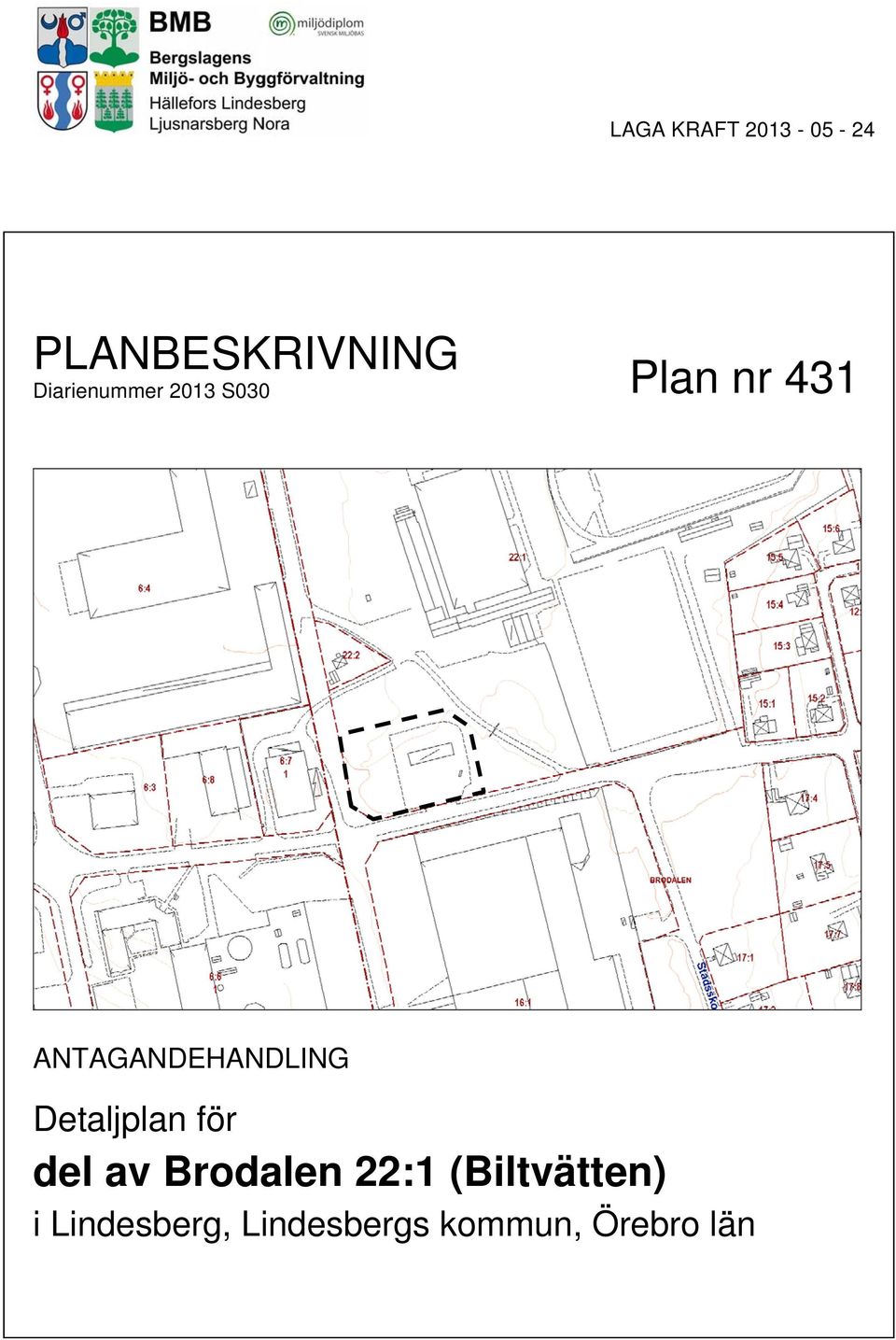 ANTAGANDEHANDLING Detaljplan för del av