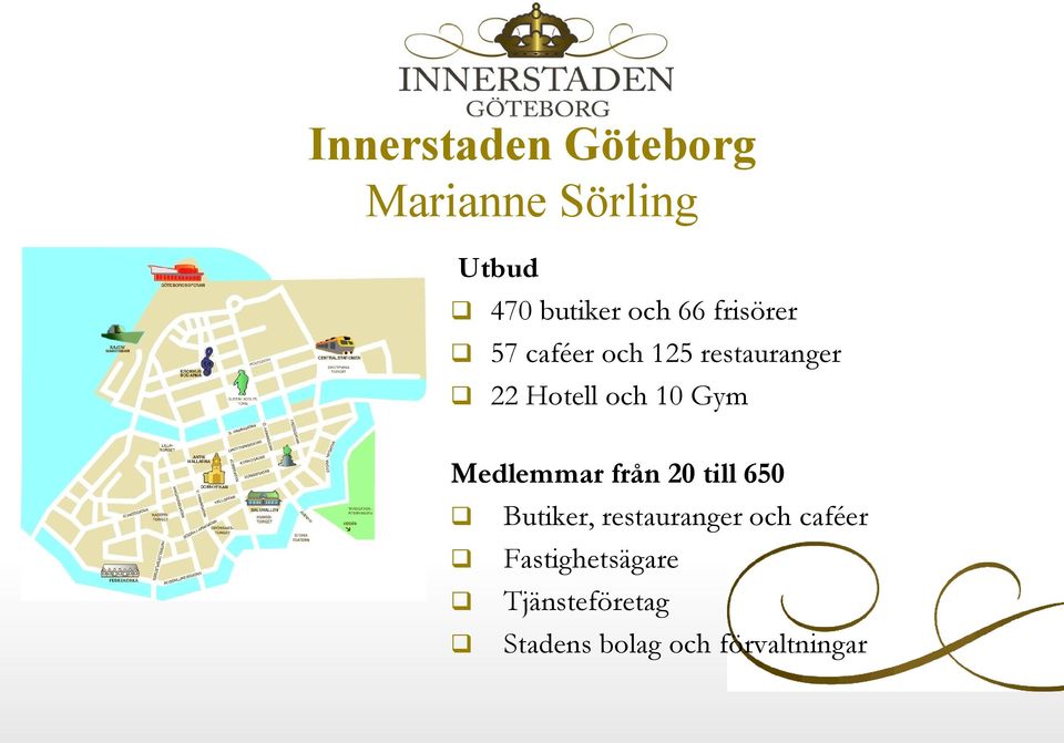 Gym Medlemmar från 20 till 650 Butiker, restauranger och