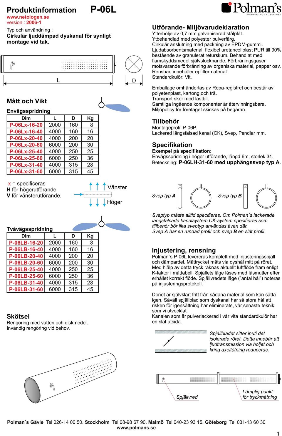 Miljövarudeklaration Tillbehör Specifikation Ytterhölje av 0,7 mm galvaniserad stålplåt. Ytbehandlad med polyester pulverfärg. Cirkulär anslutning med packning av EPDM-gummi.