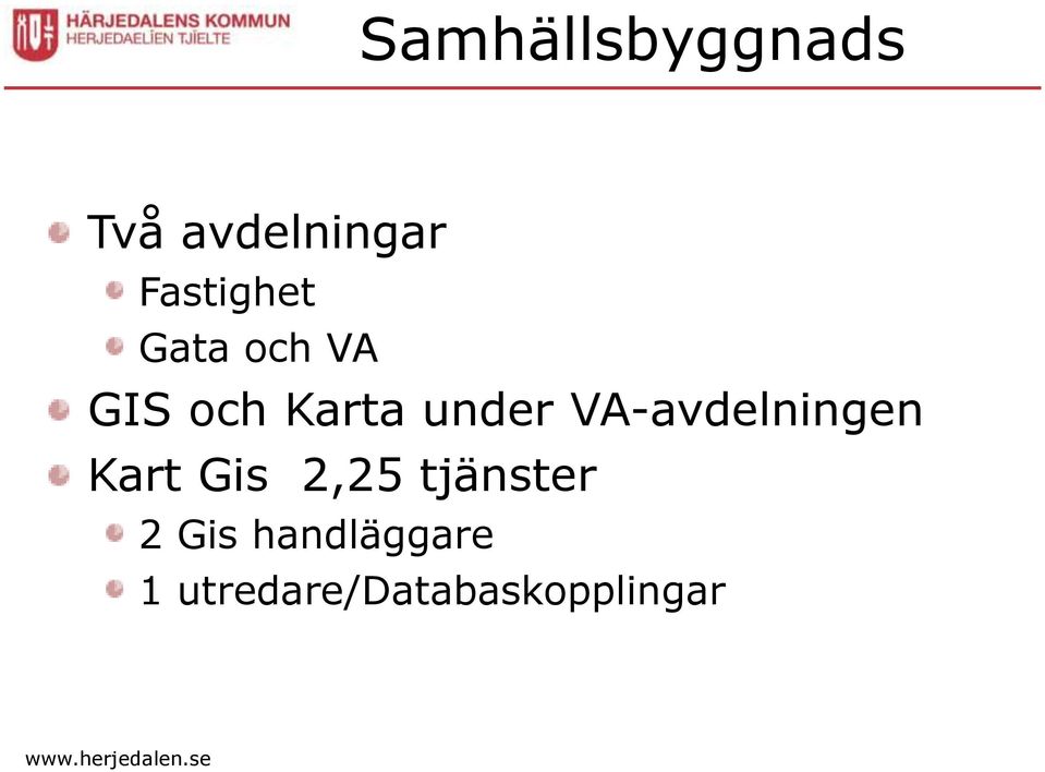 under VA-avdelningen Kart Gis 2,25