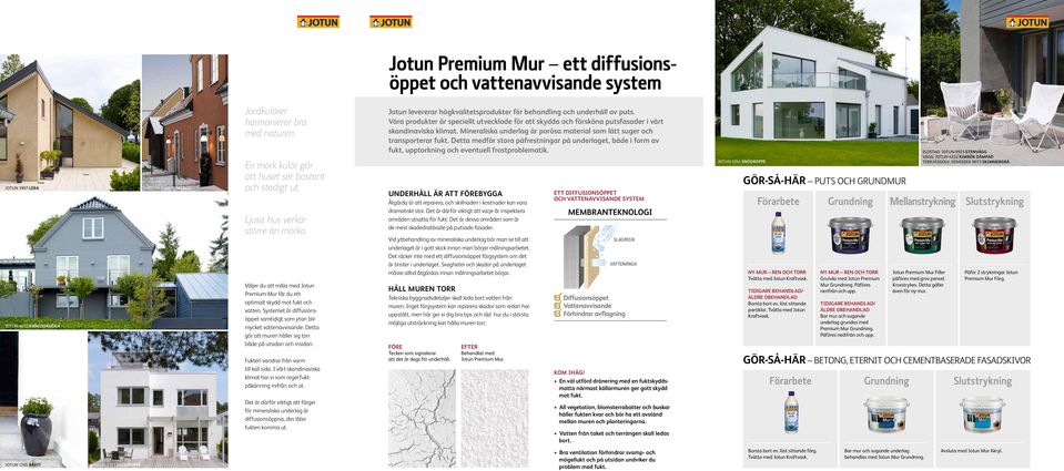 Detta gör att muren håller sig torr både på utsidan och insidan. JOTUN 4455 KVÄLLSSKUGGA Fukten vandrar från varm till kall sida.