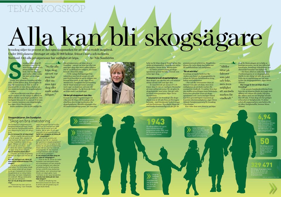 Av: Nils Sundström S veaskog säljer skog till privatpersoner för att utveckla glesbygden och stärka enskilt skogsbruk. Det har företaget gjort sedan 2002 i enlighet med ett riksdagsbeslut.