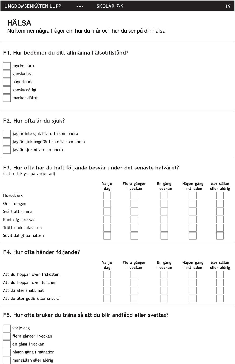 Hur ofta har du haft fölnde besvär under det senaste halvåret?