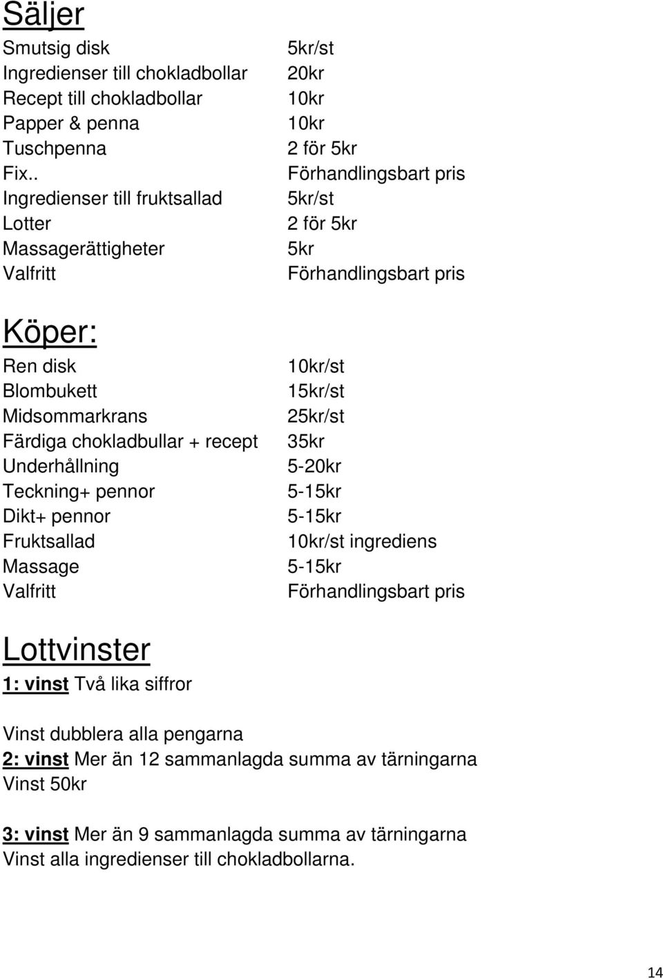 Fruktsallad Massage Valfritt 5kr/st 20kr 10kr 10kr 2 för 5kr Förhandlingsbart pris 5kr/st 2 för 5kr 5kr Förhandlingsbart pris 10kr/st 15kr/st 25kr/st 35kr 5-20kr 5-15kr 5-15kr 10kr/st