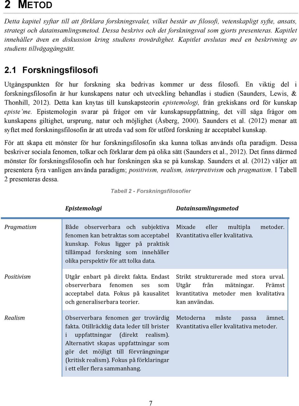 1 Forskningsfilosofi Utgångspunkten för hur forskning ska bedrivas kommer ur dess filosofi.