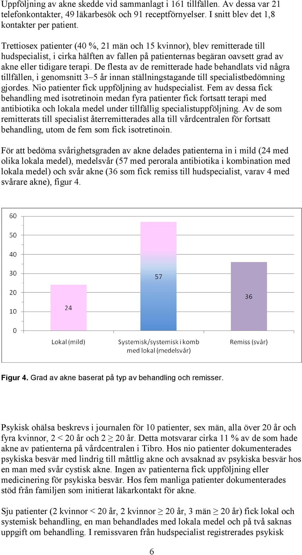 De flesta av de remitterade hade behandlats vid några tillfällen, i genomsnitt 3 5 år innan ställningstagande till specialistbedömning gjordes. Nio patienter fick uppföljning av hudspecialist.