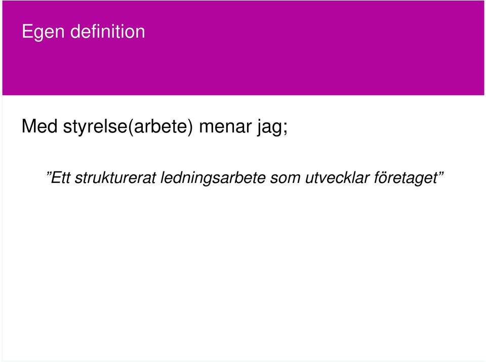 jag; Ett strukturerat