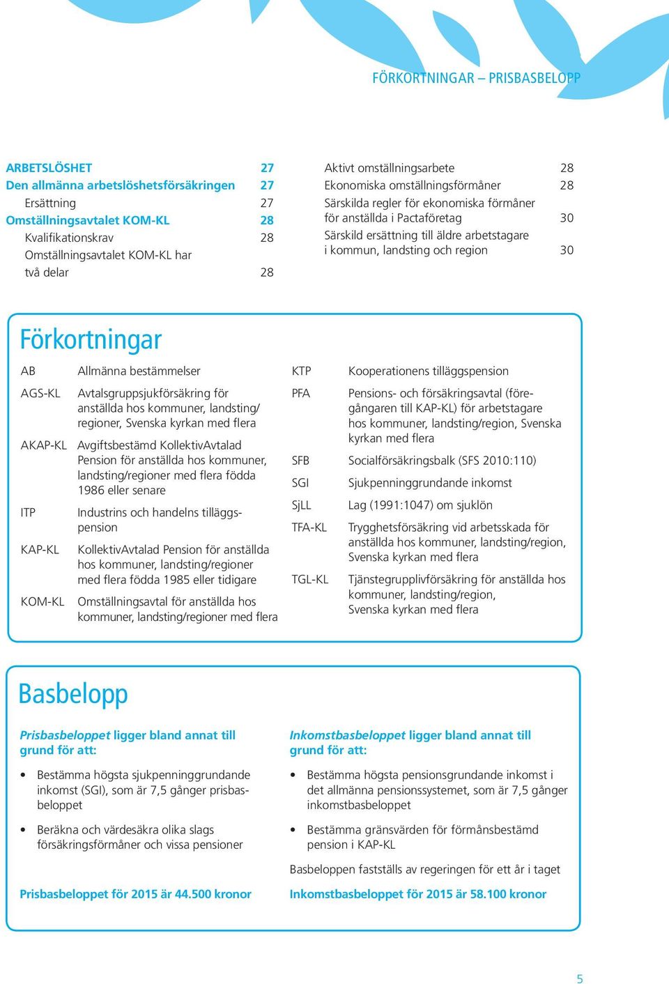 landsting och region 30 Förkortningar AB AGS-KL Allmänna bestämmelser Avtalsgruppsjukförsäkring för anställda hos kommuner, landsting/ regioner, Svenska kyrkan med flera AKAP-KL Avgiftsbestämd