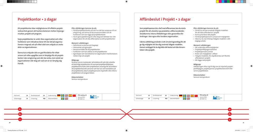 Denna kurs erbjuder dels en god förståelse för vilket ansvar och vilka uppgifter som är lämpliga för ett projektkontor i den omgivning som det ska verka, men också var organisationen står idag och