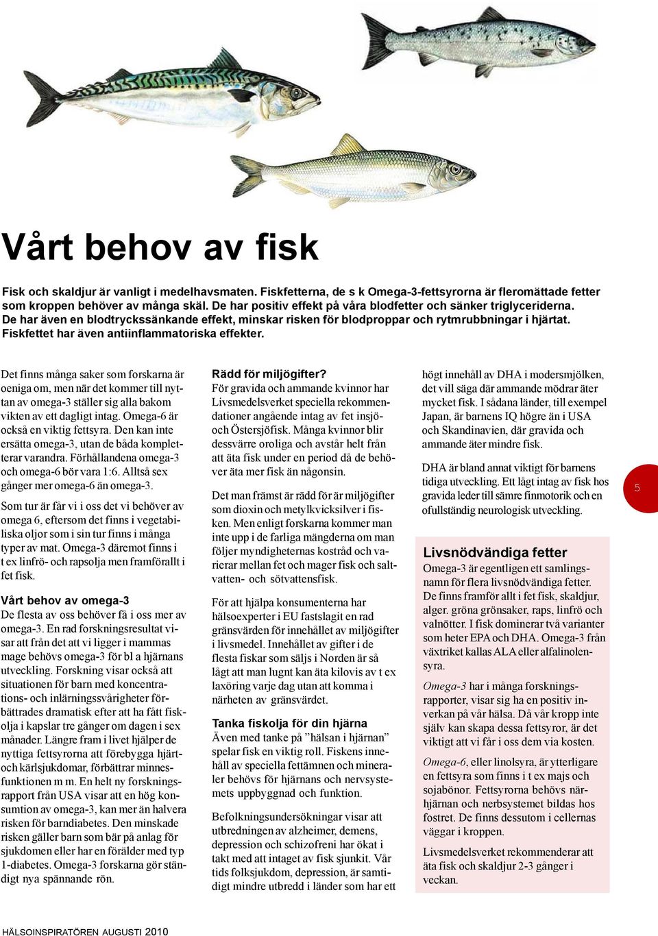 Fiskfettet har även antiinflammatoriska effekter. Det finns många saker som forskarna är oeniga om, men när det kommer till nyttan av omega-3 ställer sig alla bakom vikten av ett dagligt intag.