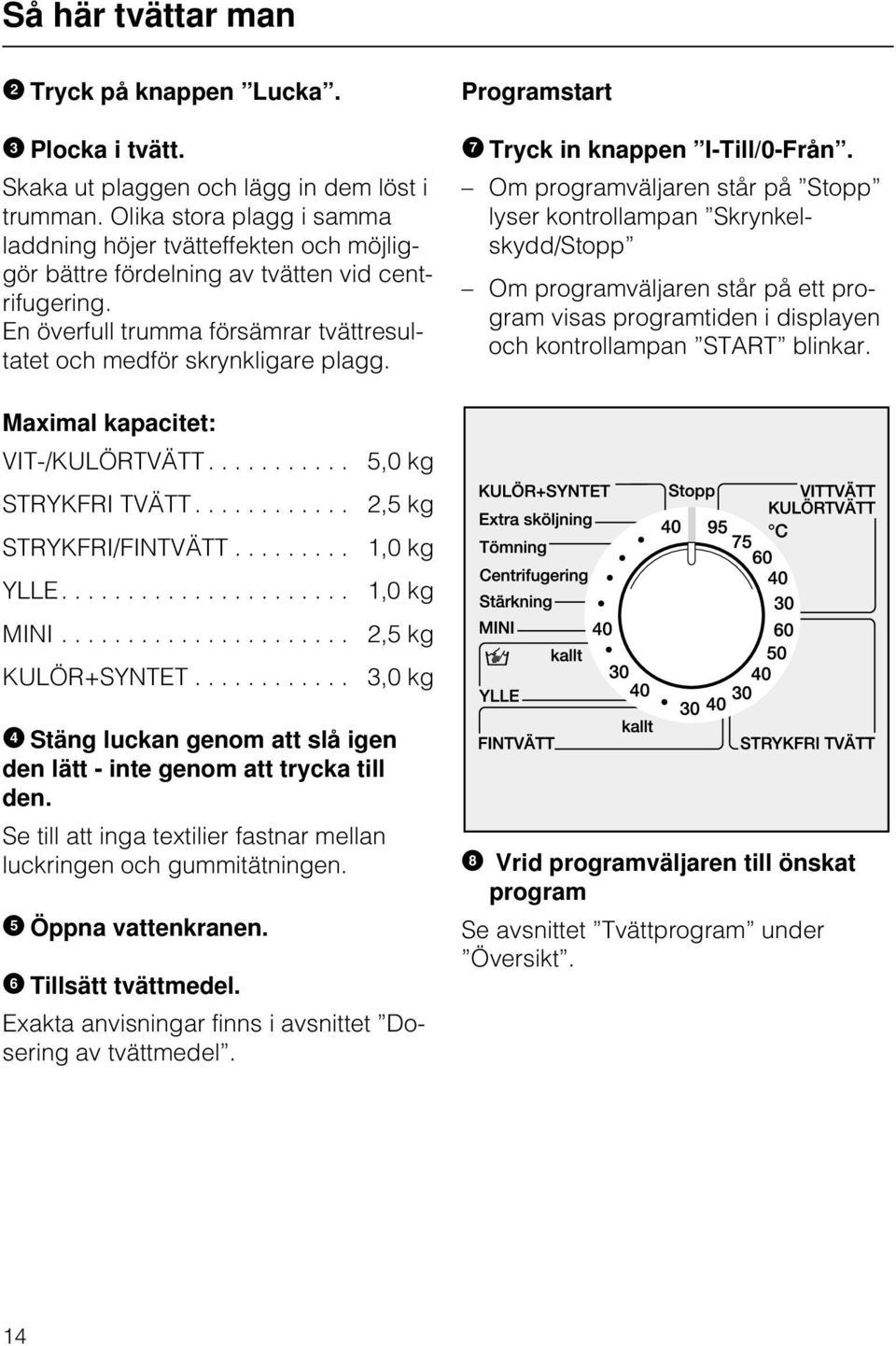 Programstart 7 Tryck in knappen I-Till/0-Från.