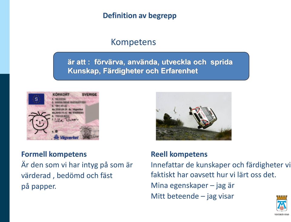 värderad, bedömd och fäst på papper.