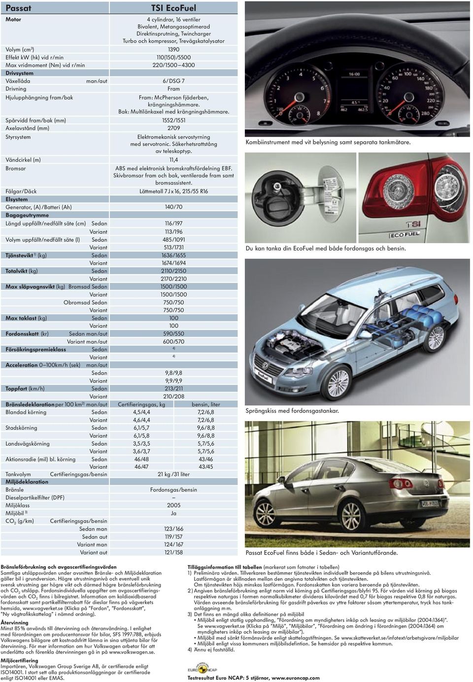 Bak: Multilänkaxel med krängningshämmare. Spårvidd fram/bak (mm) 1552/1551 Axelavstånd (mm) 2709 Styrsystem Elektromekanisk servostyrning med servotronic. Säkerhetsrattstång av teleskoptyp.