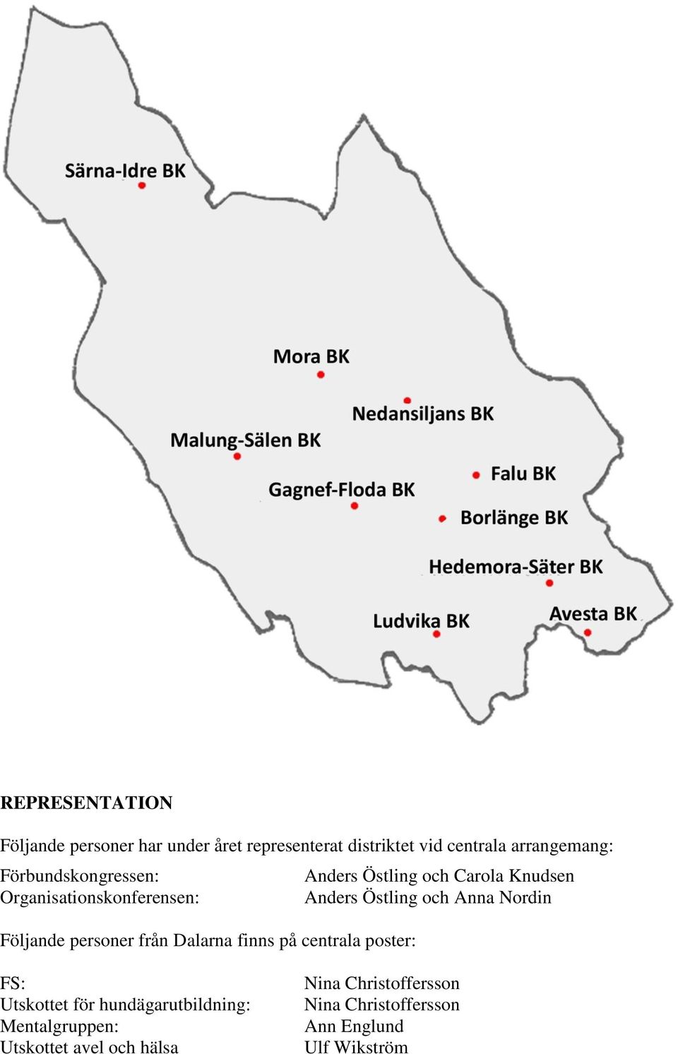 Anna Nordin Följande personer från Dalarna finns på centrala poster: FS: Utskottet för