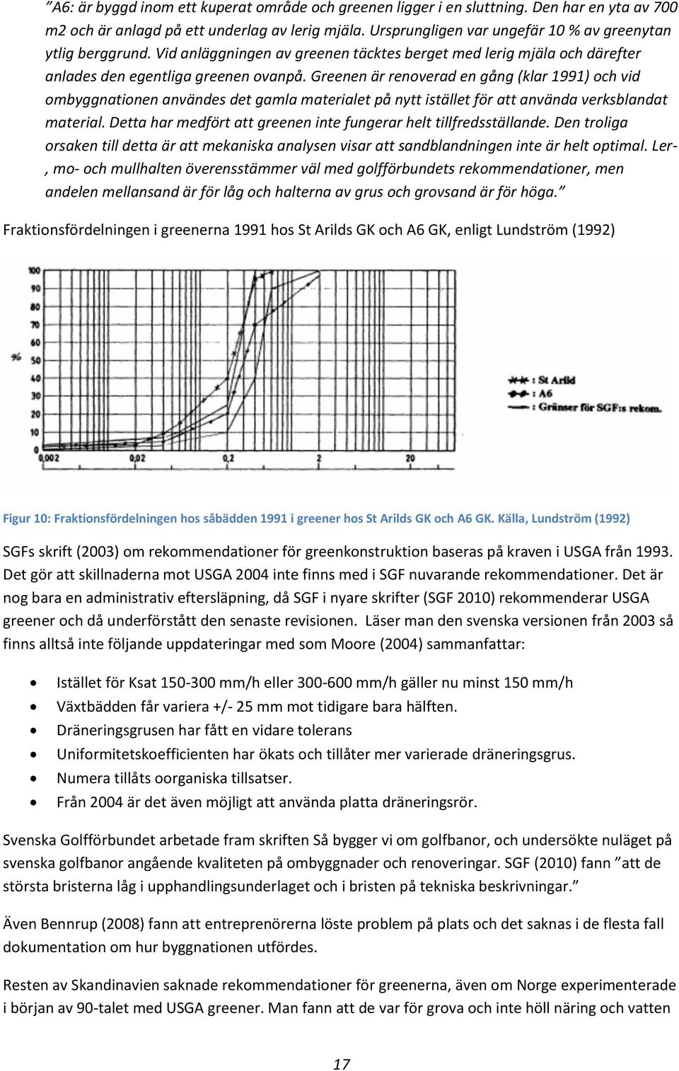 Greenen är renoverad en gång (klar 1991) och vid ombyggnationen användes det gamla materialet på nytt istället för att använda verksblandat material.