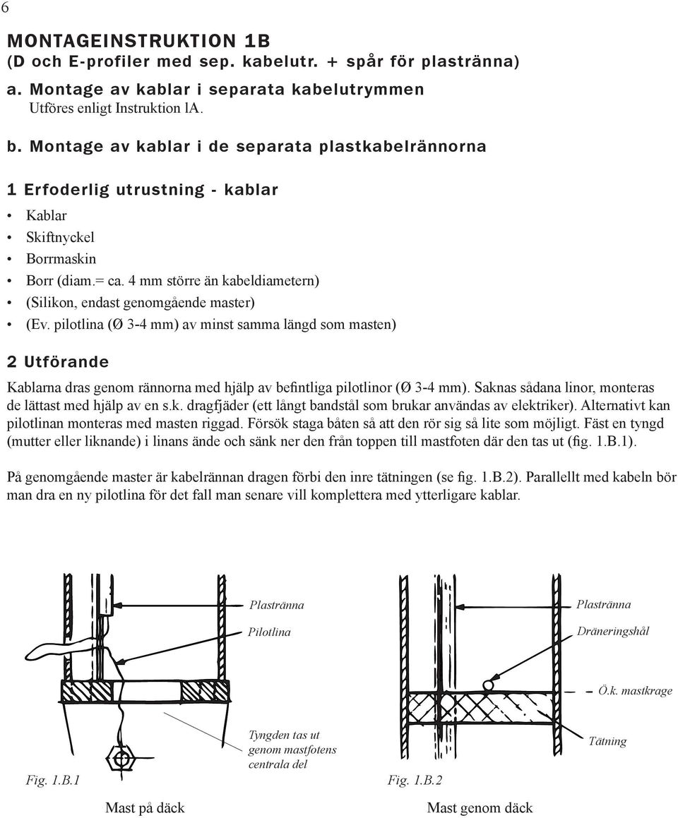 4 mm större än kabeldiametern) (Silikon, endast genomgående master) (Ev.