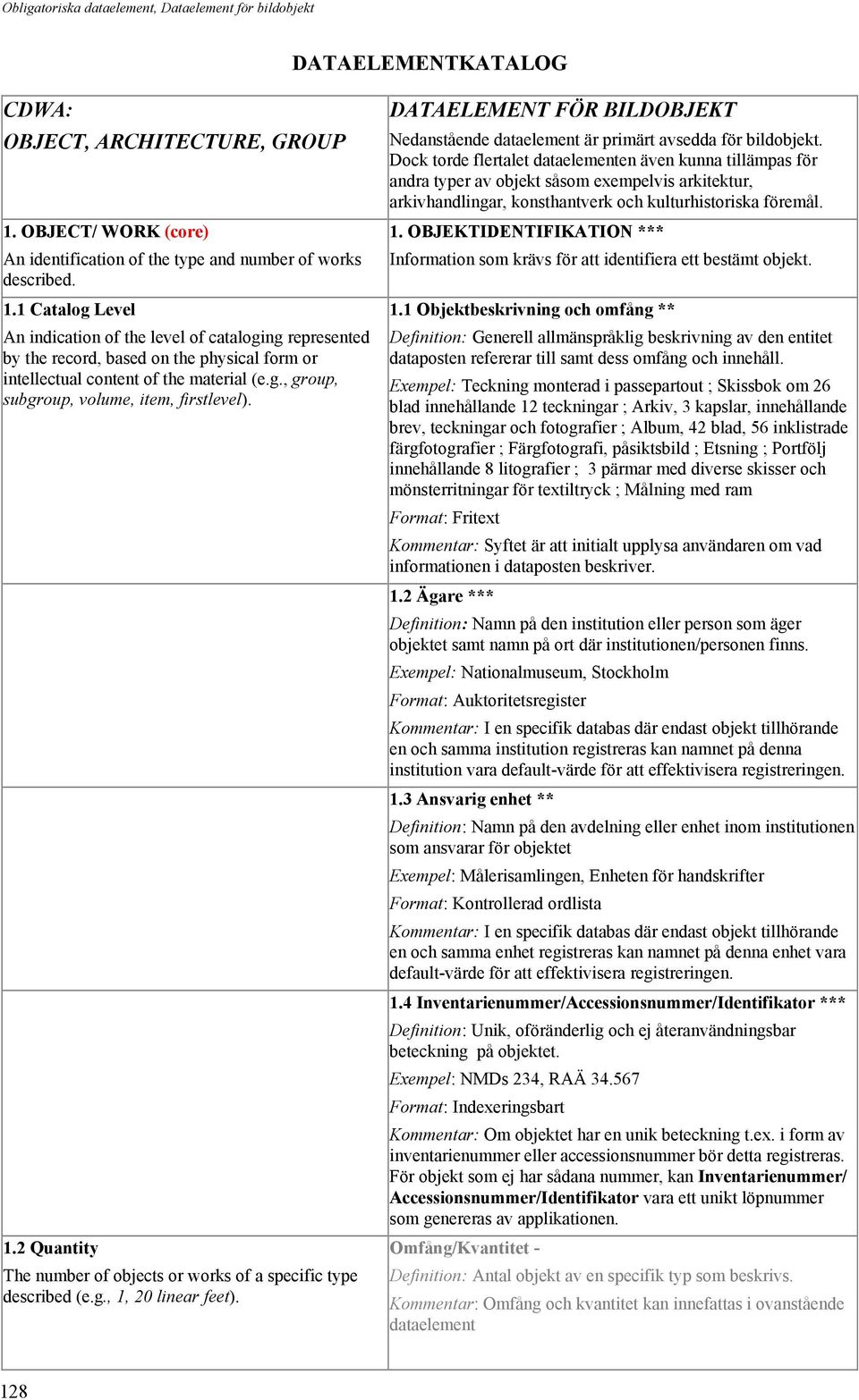 1 Catalog Level An indication of the level of cataloging represented by the record, based on the physical form or intellectual content of the material (e.g., group, subgroup, volume, item, firstlevel).