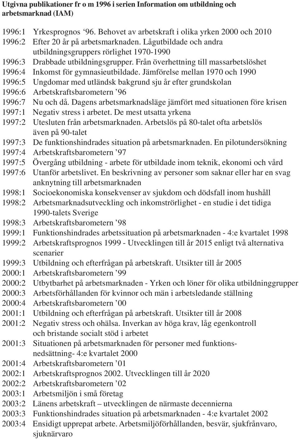 Från överhettning till massarbetslöshet 1996:4 Inkomst för gymnasieutbildade.