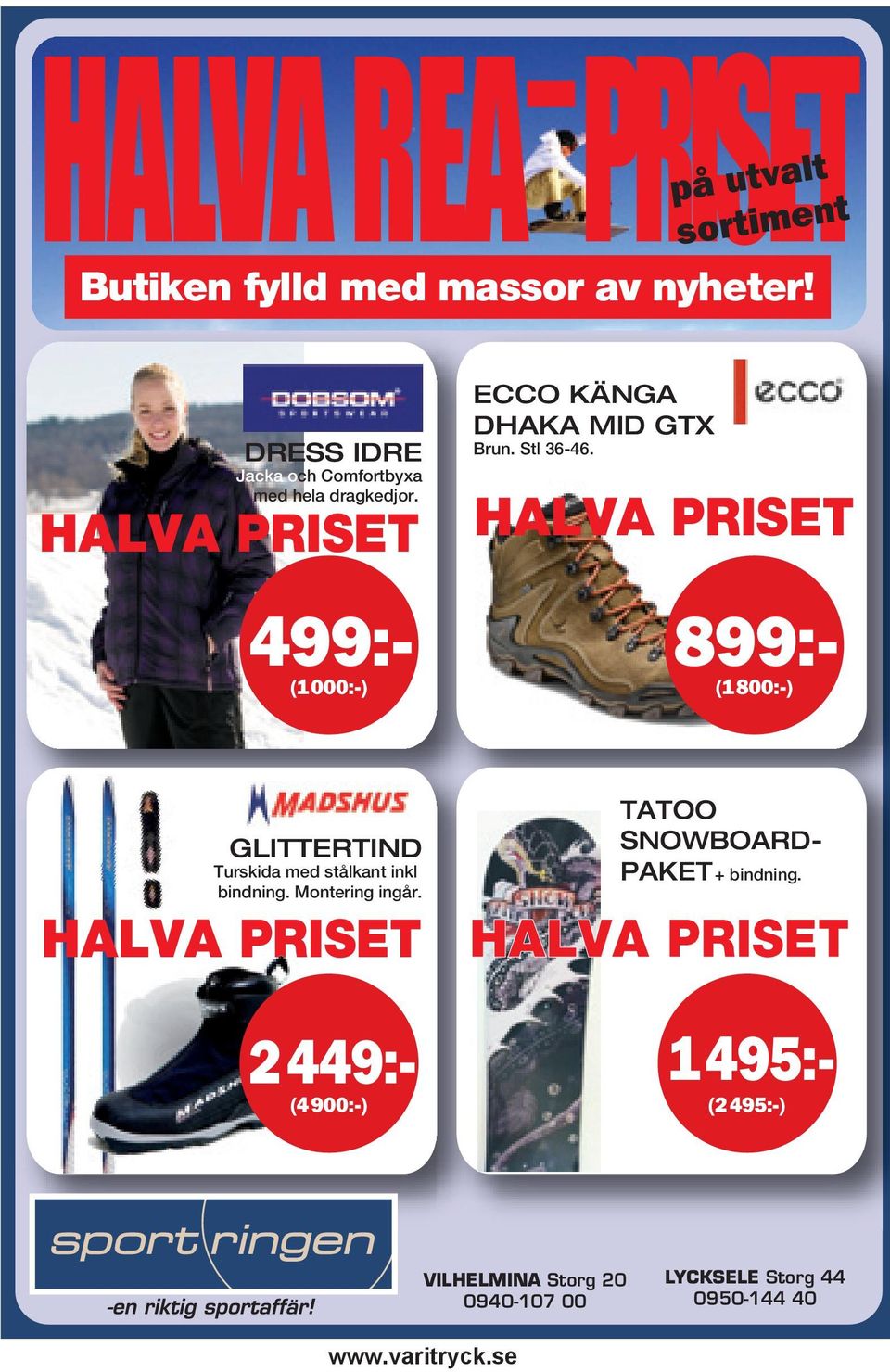 HALVA PRISET 499:- (1000:-) ECCO KÄNGA DHAKA MID GTX Brun. Stl 36-46.