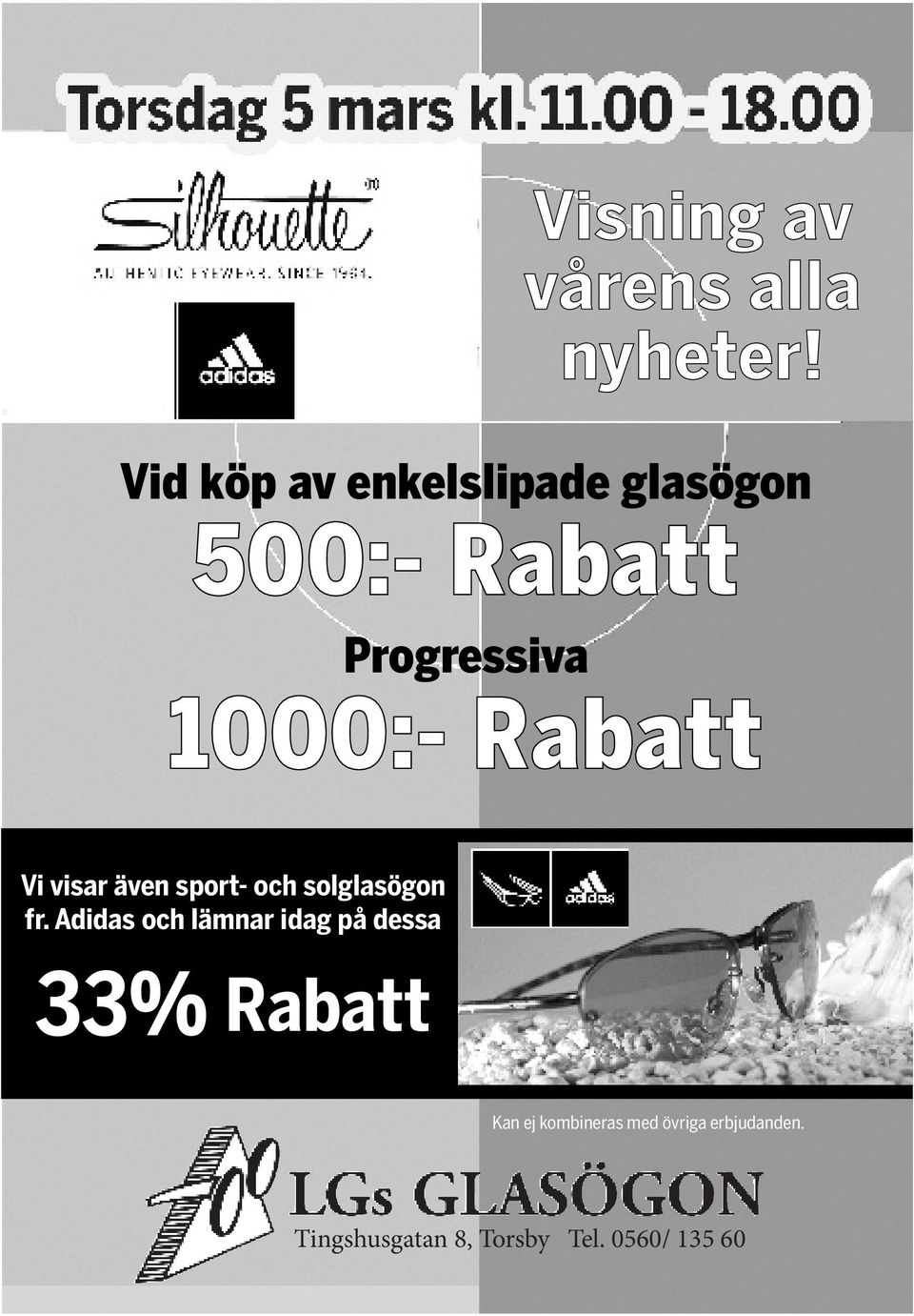 Rabatt Vi visar även sport- och solglasögon fr.