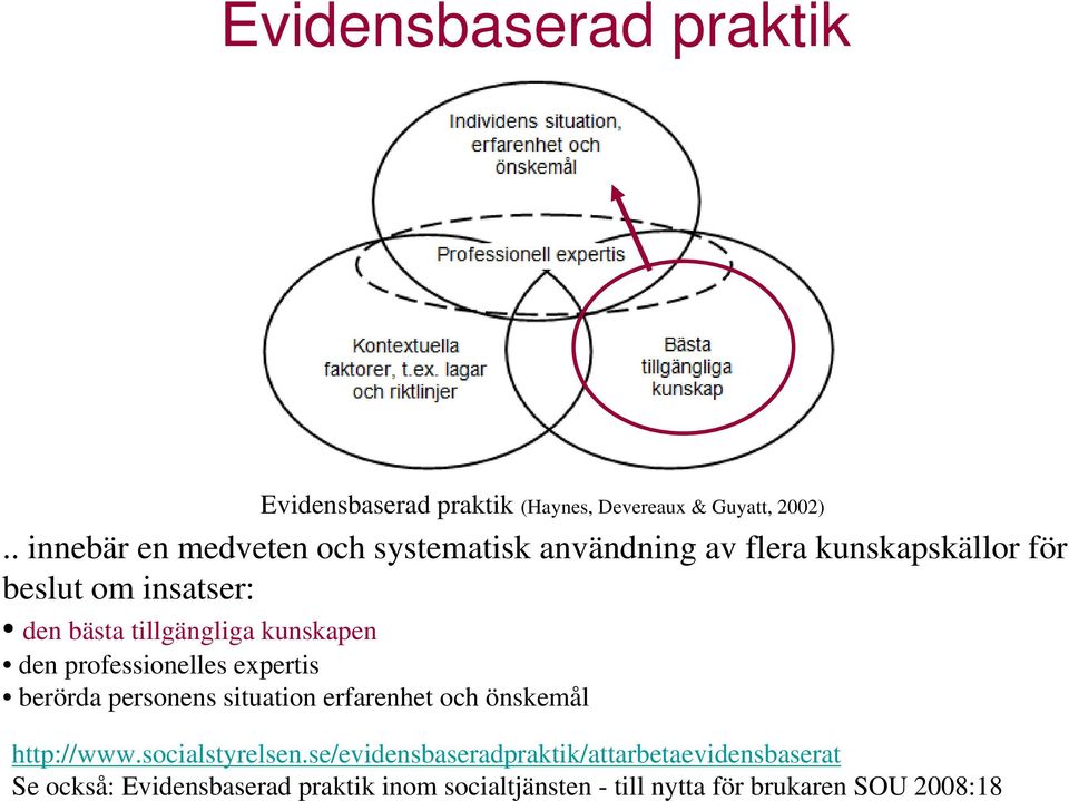 tillgängliga kunskapen den professionelles expertis berörda personens situation erfarenhet och önskemål http://www.