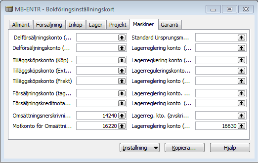 Överpris och väntande överpris Överpris är ett verktyg där värdet på en maskin som tagits i byte skrivs ner och nedskrivningen utjämnas mot den maskin du har sålt (härmed reduceras täckningsbidraget