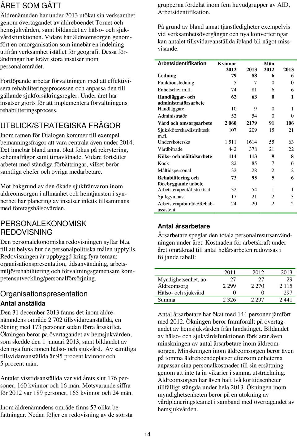 Fortlöpande arbetar förvaltningen med att effektivisera rehabiliteringsprocessen och anpassa den till gällande sjukförsäkringsregler.