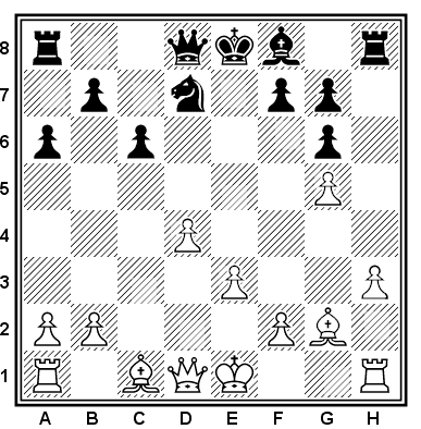 Spel 1-24 Spel 1 1.d4 d5 2.c4 dxc4 3.Sf3 a6 4.e3 Lg4 5.Lxc4 e6 6.Db3 Lxf3 7.gxf3 b5 8.Le2 c5 9.a4 b4 10.dxc5 Lxc5 11.Tg1 Se7 12.Ld2 Sf5 13.Ld3 g6 14.Le4 Ta7 15.a5 Dh4 42.Kc4 Se2 43.Ld2 Sg1 44.