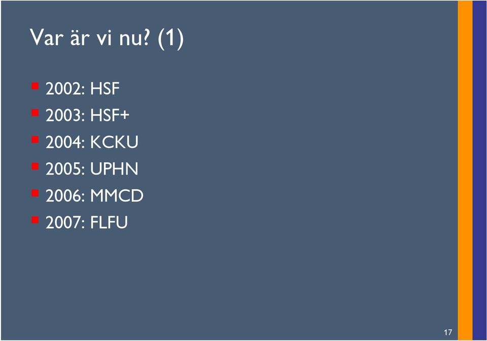 HSF+ 2004: KCKU 2005: