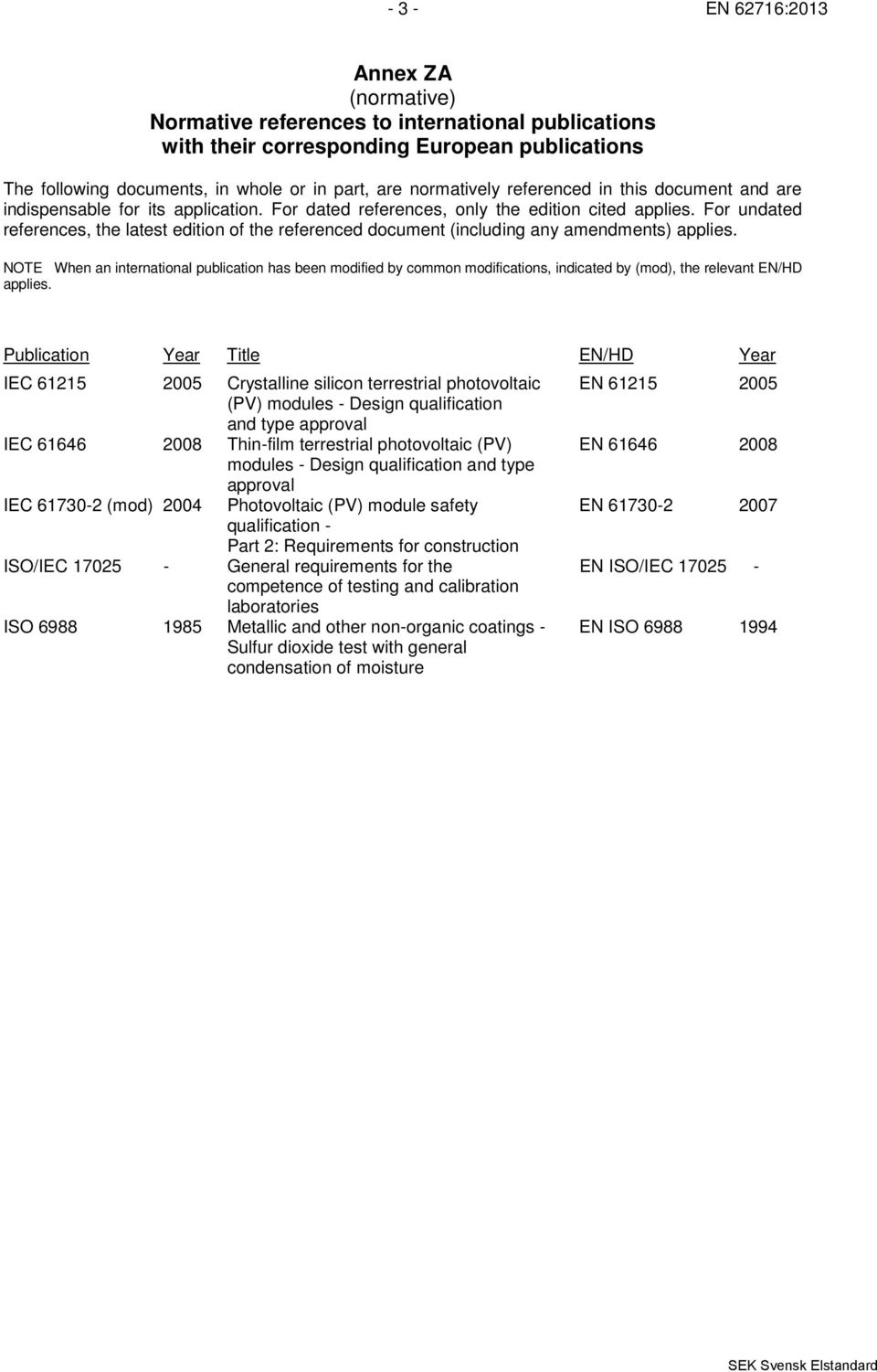 For undated references, the latest edition of the referenced document (including any amendments) applies.