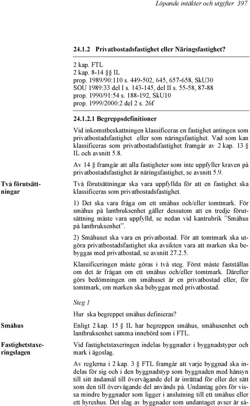 Vad som kan klassificeras som privatbostadsfastighet framgår av 2 kap. 13 IL och avsnitt 5.8.