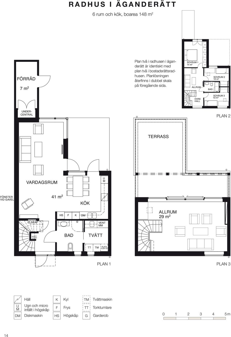 SOVRUM 1 14 m 2 ALLRUM BAD SOVRUM 2 10 m 2 VS-SKÅP VS-SKÅP ÖVRE HALL SOVRUM 3 10 m 2 UNDER- CENTRAL PLAN 2 TERRASS VARDASRUM U M FÖNSTER VID