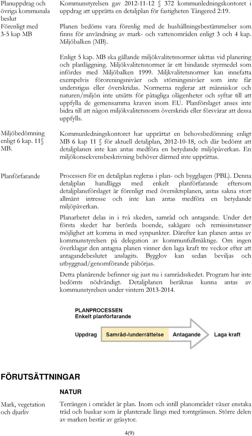 MB ska gällande miljökvalitetsnormer iakttas vid planering och planläggning. Miljökvalitetsnormer är ett bindande styrmedel som infördes med Miljöbalken 1999.