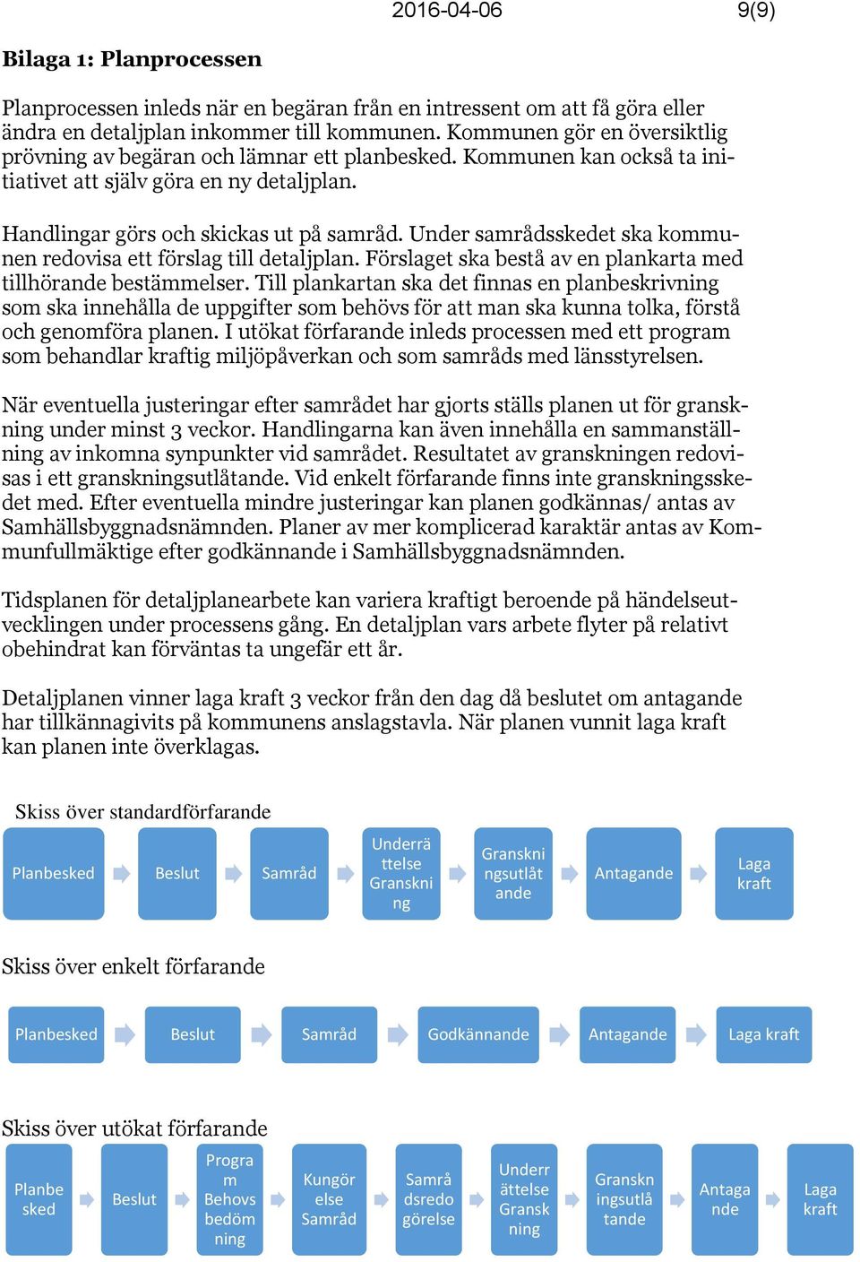 Under samrådsskedet ska kommunen redovisa ett förslag till detaljplan. Förslaget ska bestå av en plankarta med tillhörande bestämmelser.