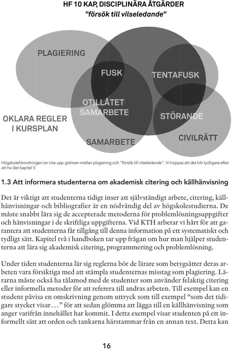 3 Att informera studenterna om akademisk citering och källhänvisning Det är viktigt att studenterna tidigt inser att självständigt arbete, citering, källhänvisningar och bibliografier är en nödvändig