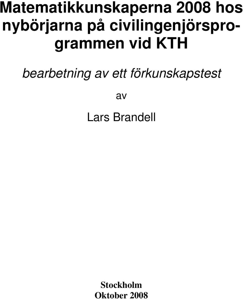 civilingenjörsprogrammen vid KTH