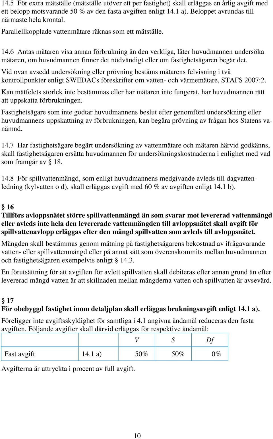 6 Antas mätaren visa annan förbrukning än den verkliga, låter huvudmannen undersöka mätaren, om huvudmannen finner det nödvändigt eller om fastighetsägaren begär det.