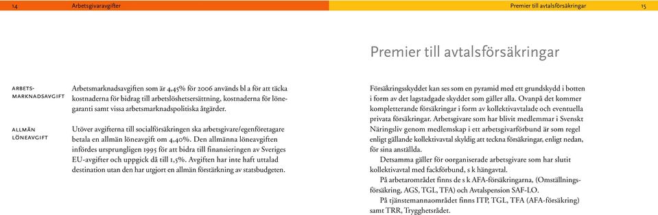 Utöver avgifterna till socialförsäkringen ska arbetsgivare/egenföretagare betala en allmän löneavgift om 4,40%.
