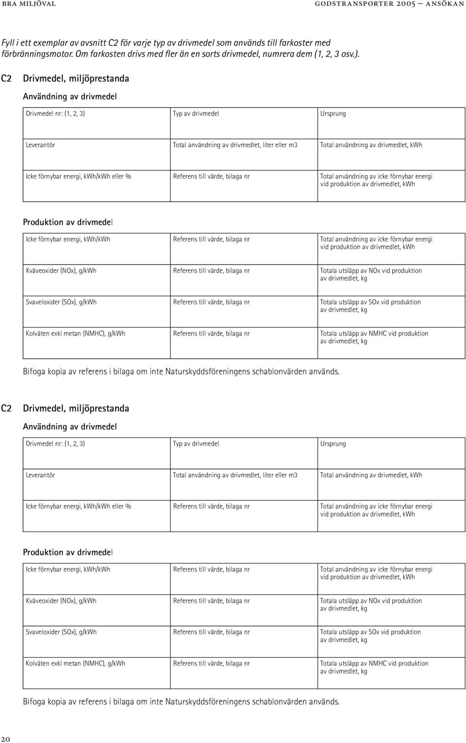 kwh/kwh eller % Referens till värde, bilaga nr Total användning av icke förnybar energi vid produktion av drivmedlet, kwh Produktion av Icke förnybar energi, kwh/kwh Referens till värde, bilaga nr