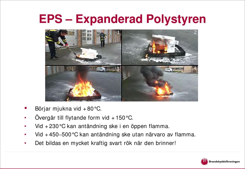 Vid +230 C kan antändning ske i en öppen flamma.