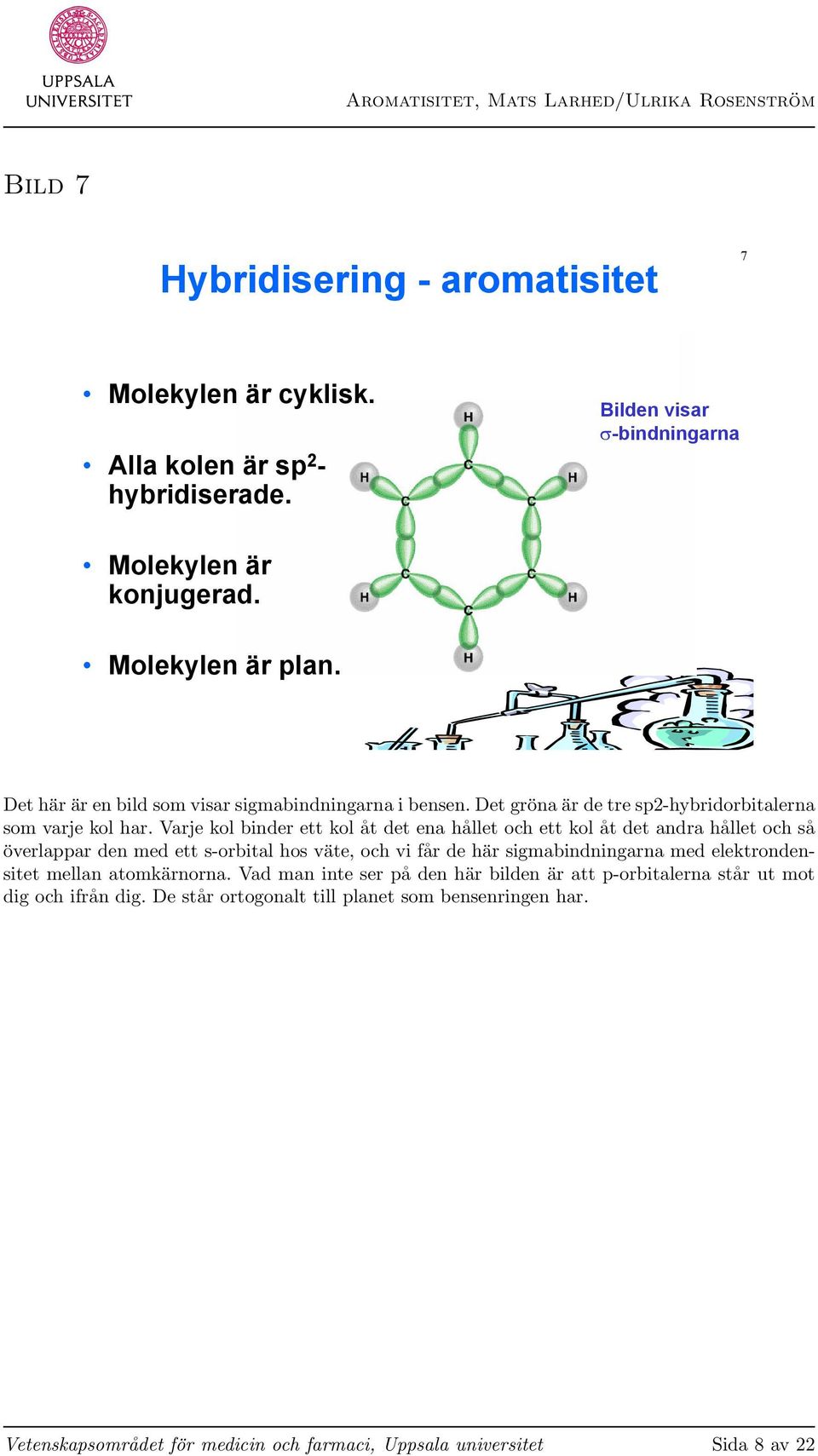 Varje kol binder ett kol åt det ena hållet och ett kol åt det andra hållet och så överlappar den med ett s-orbital hos väte, och vi får de här sigmabindningarna med