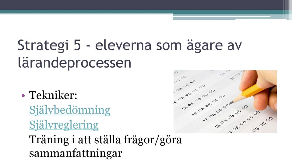 Självbedömning Självreglering