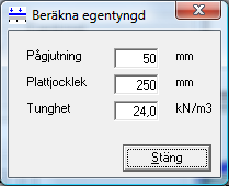 caeec110 Kontinuerlig balk statik Sidan 10(24) 2.2.3 Laster I detta skede skall indata gällande Laster anges, lasterna genereras av programmet och beror på vald konstruktionstyp se Figur 3. 2.2.3.1 Bjälklagslaster I denna ruta kan du sedan mata in värden för Bjälklagslaster, se Figur 5.