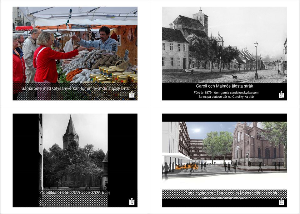 platsen där nu Carolikyrka står Carolikyrka från 1920- eller 1930-talet