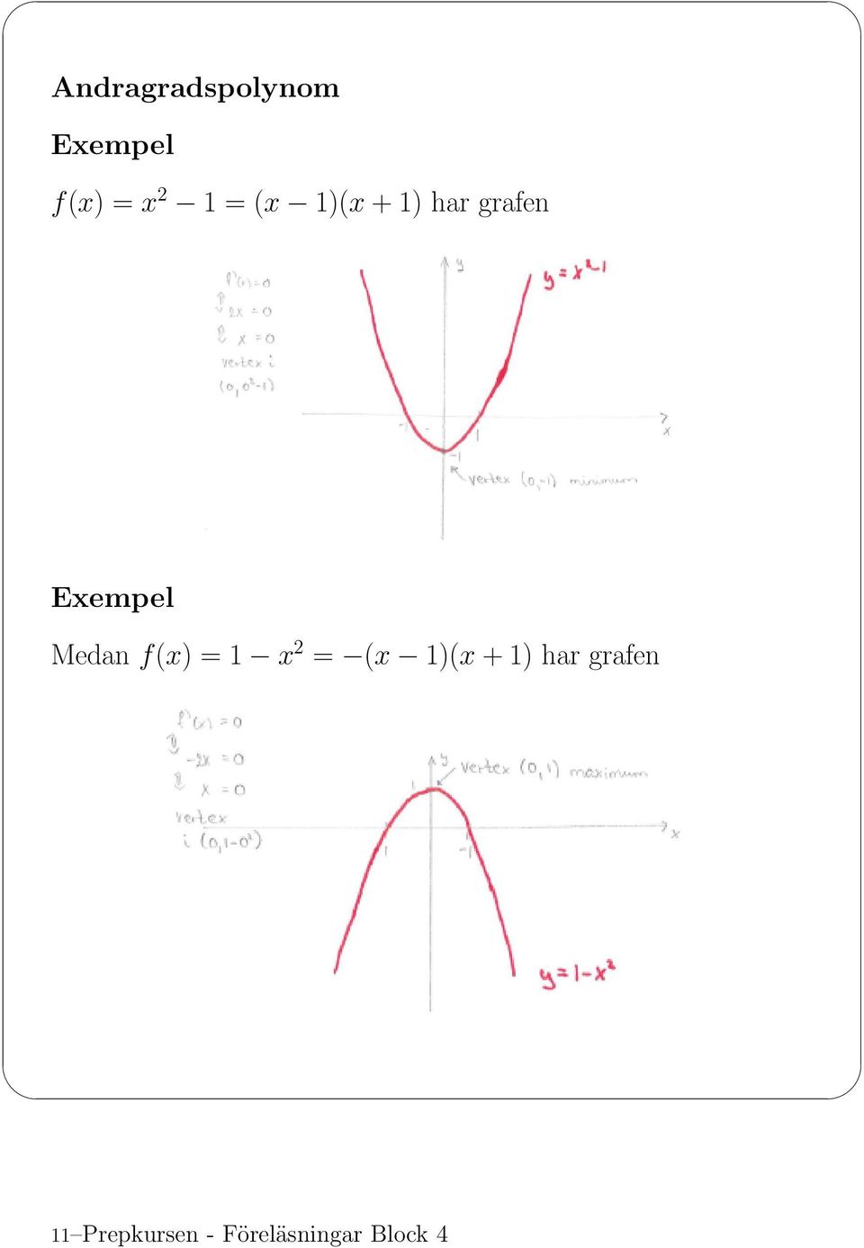 x 2 = (x 1)(x +1)hargrafen 11