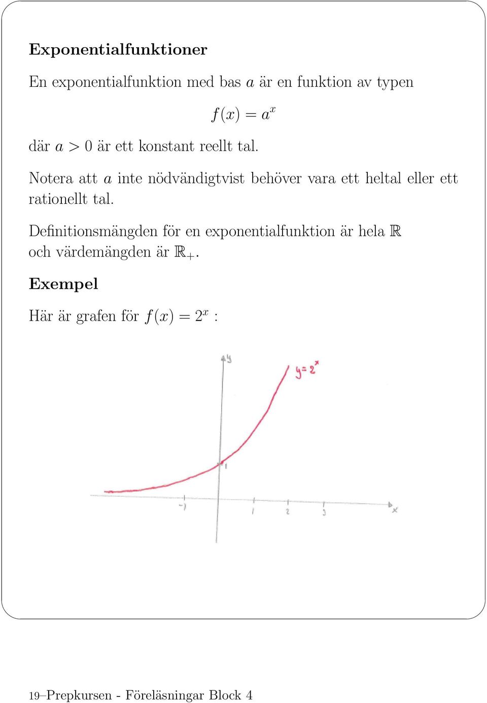 Notera att a inte nödvändigtvist behöver vara ett heltal eller ett rationellt tal.