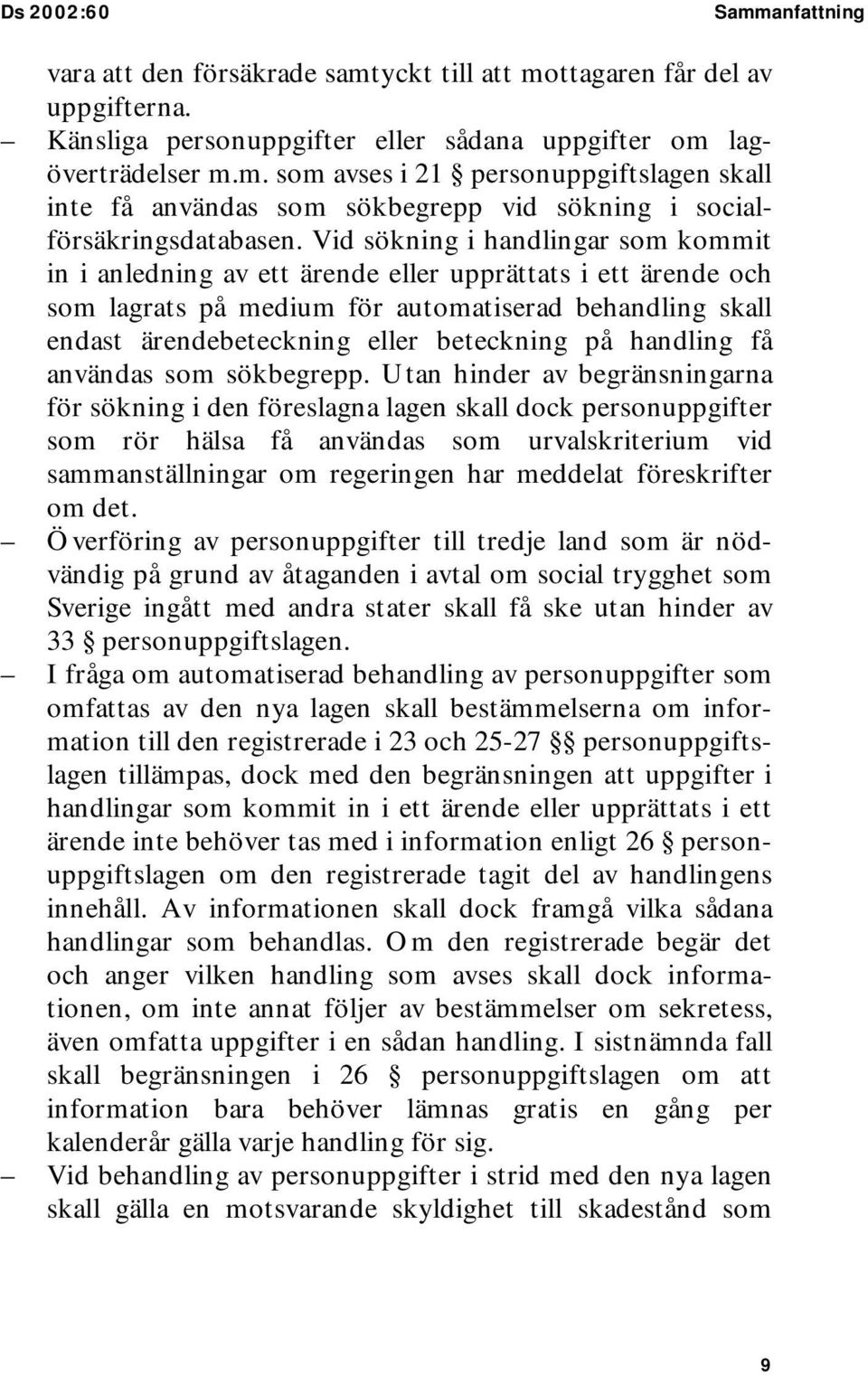 handling få användas som sökbegrepp.